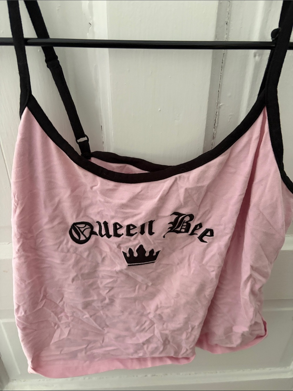 Queen Bee Pink Tank Top and Shorts with Black Trim